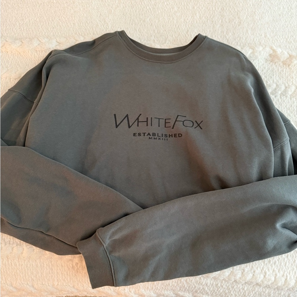White Fox Boutique Gray Sweatshirt